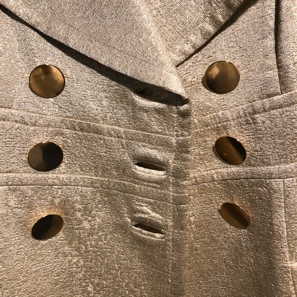 Retro 2010 BEBE Double Breasted Gold OverCoat - Picture 2 of 8